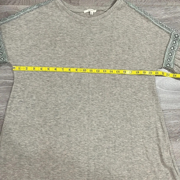 Easel Boho Oversized Long Sleeve Balloon Sleeve Taupe Sweater Dress S - Picture 10 of 15